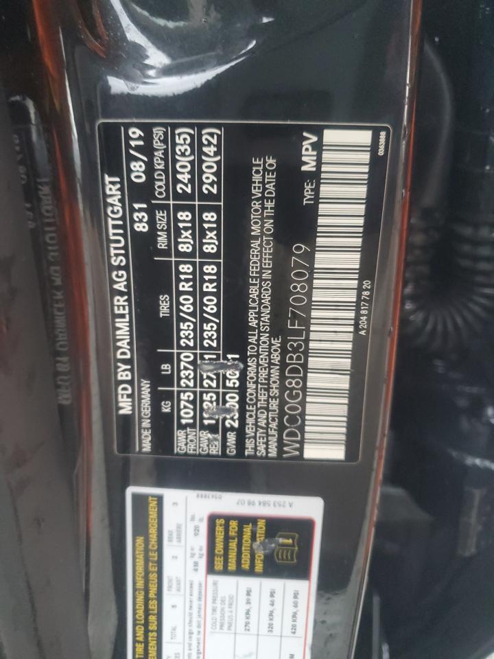 2020 Mercedes-Benz Glc 300 VIN: WDC0G8DB3LF708079 Lot: 91643605