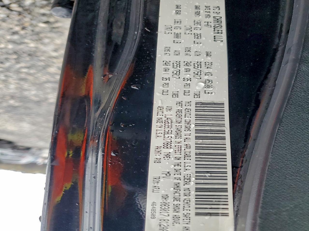 2008 Jeep Wrangler Unlimited X VIN: 1J4GB39158L517868 Lot: 93749465