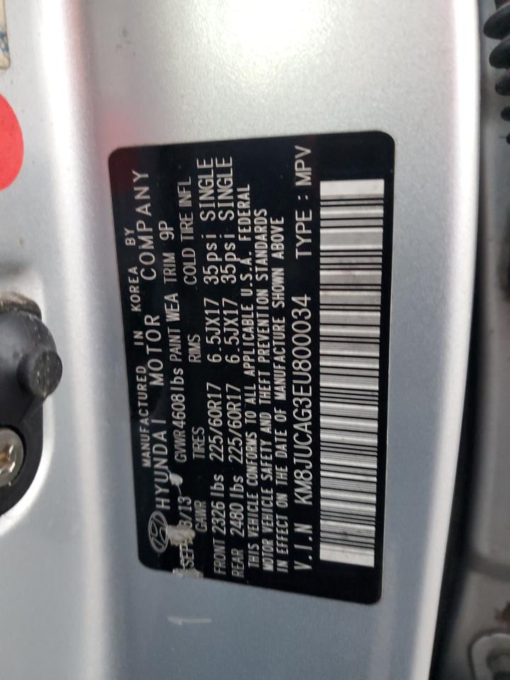 2014 Hyundai Tucson Gls VIN: KM8JUCAG3EU800034 Lot: 91587245