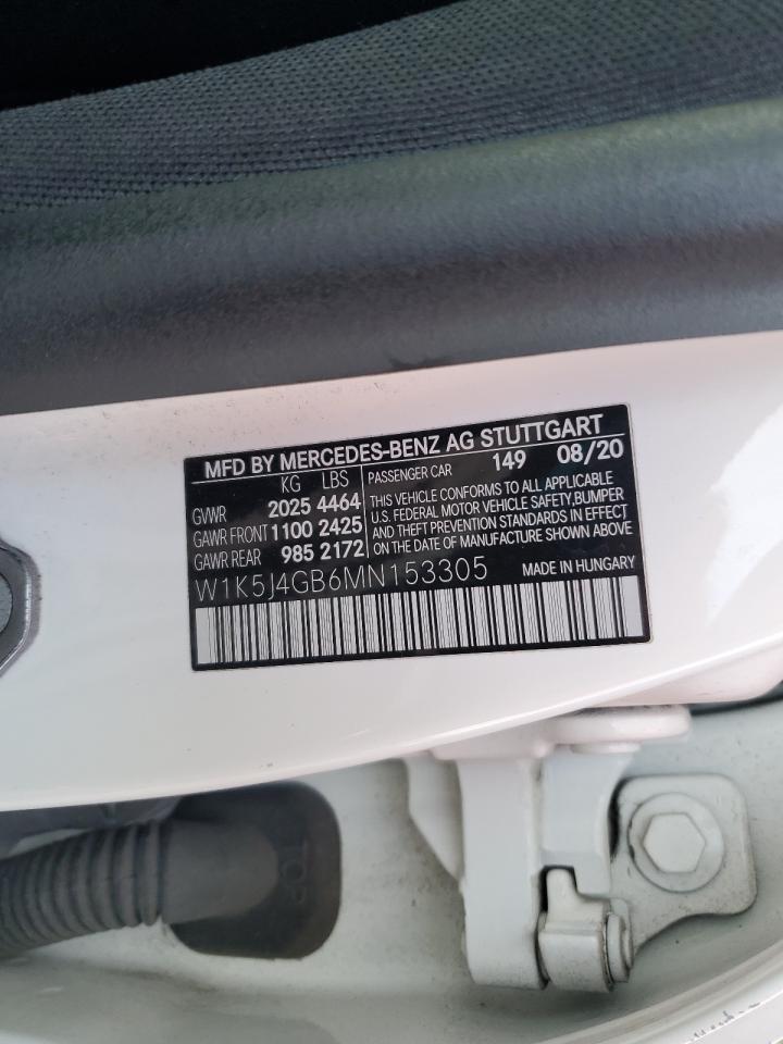 2021 Mercedes-Benz Cla 250 VIN: W1K5J4GB6MN153305 Lot: 92698705