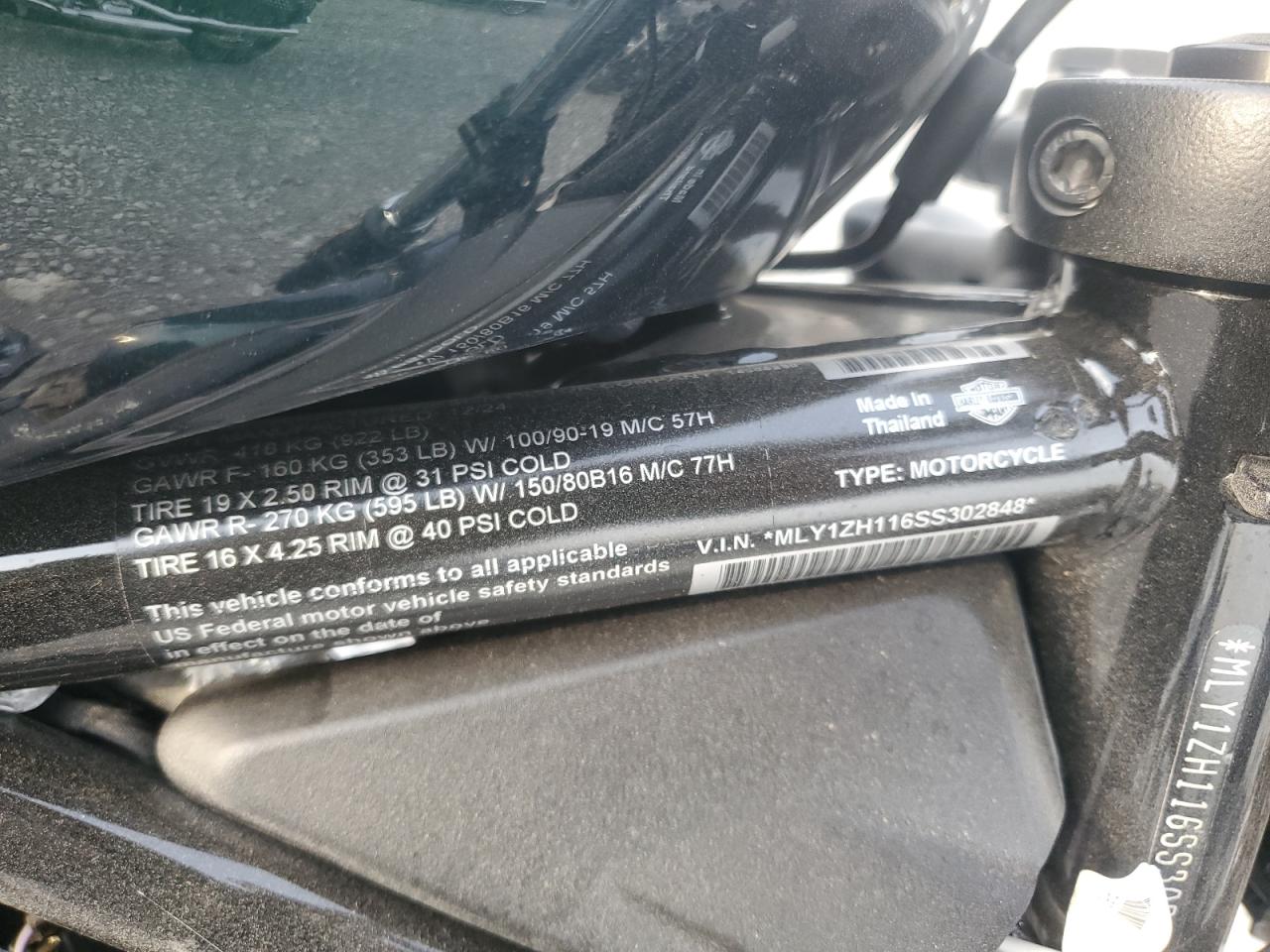 2025 Harley-Davidson Rh975 VIN: MLY1ZH116SS302848 Lot: 91601605