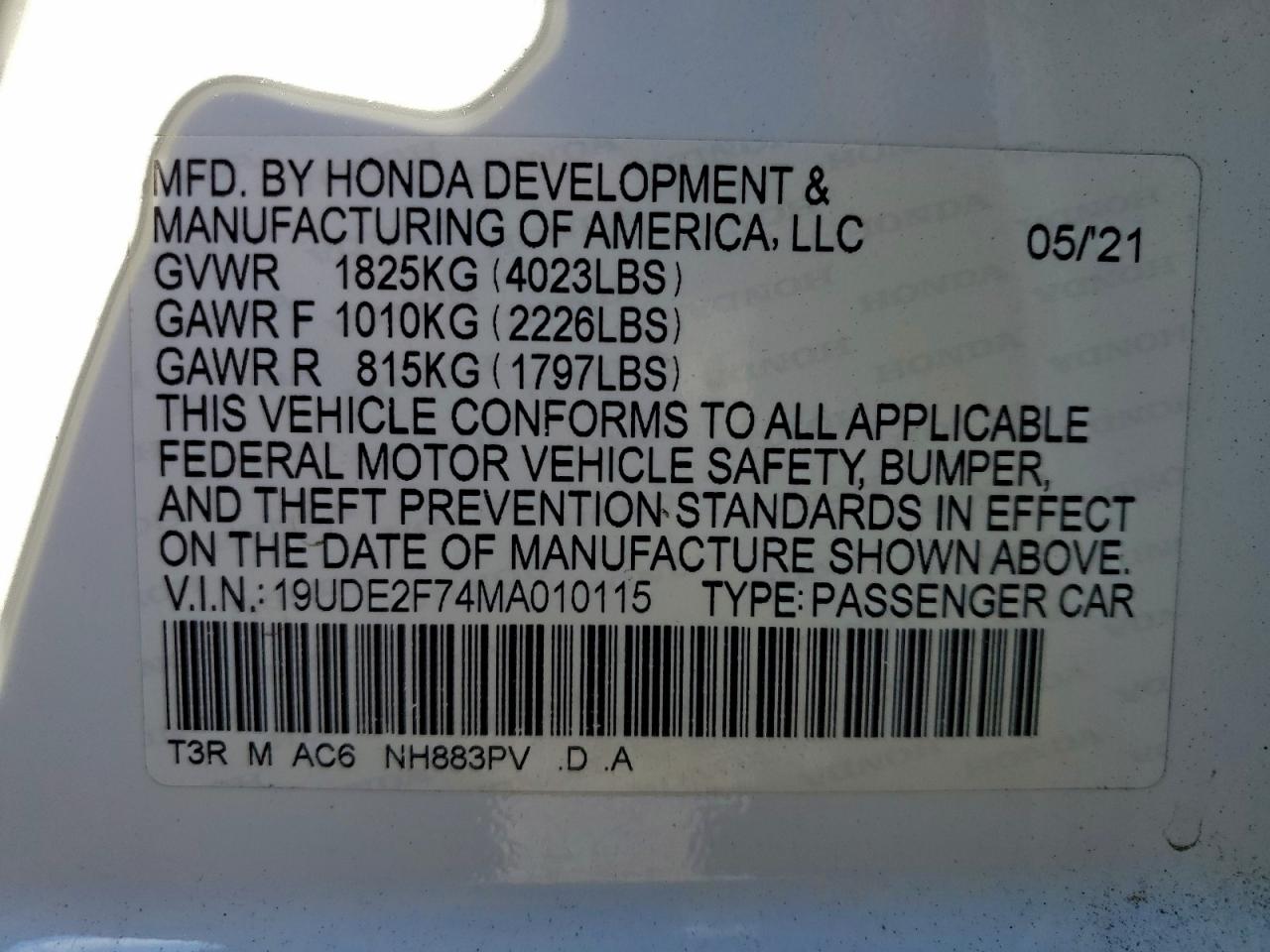 2021 Acura Ilx Premium VIN: 19UDE2F74MA010115 Lot: 92683135