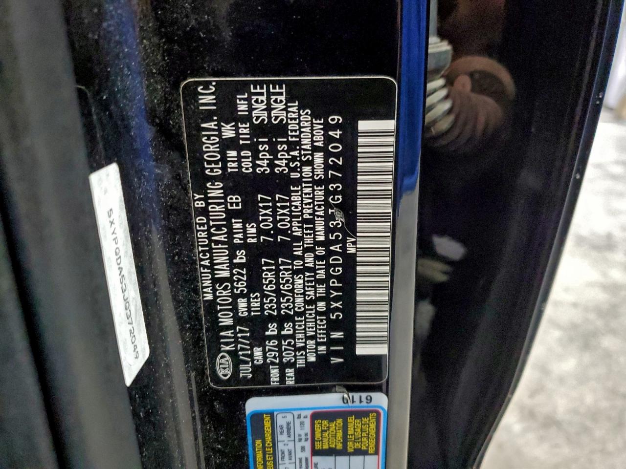 2018 Kia Sorento Lx VIN: 5XYPGDA53JG372049 Lot: 93026935