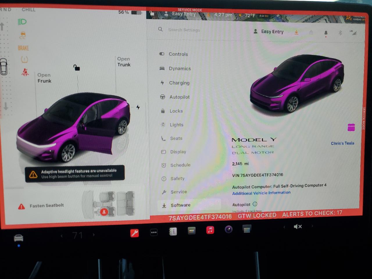 2026 Tesla Model Y VIN: 7SAYGDEE4TF374016 Lot: 92090435