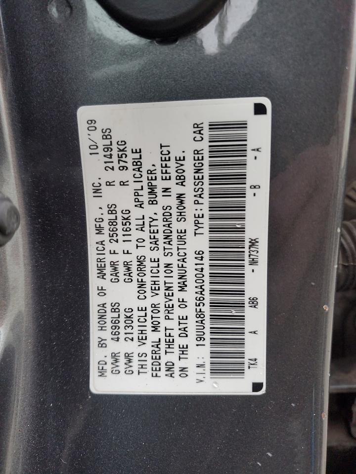 2010 Acura Tl VIN: 19UUA8F56AA004146 Lot: 93153265