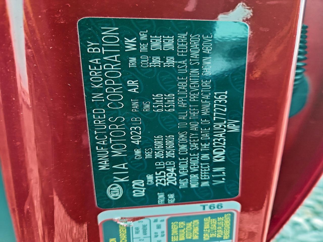 2020 Kia Soul Lx VIN: KNDJ23AU9L7727361 Lot: 94361445