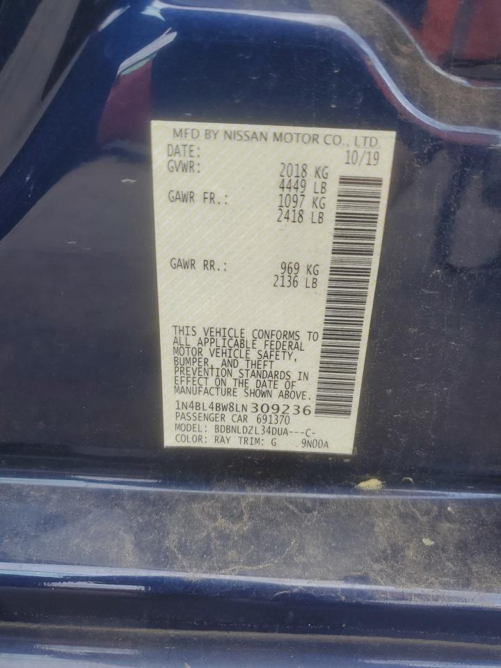 2020 Nissan Altima S VIN: 1N4BL4BW8LN309236 Lot: 92438195