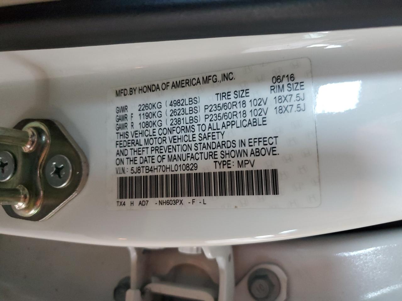 2017 Acura Rdx Advance VIN: 5J8TB4H70HL010829 Lot: 92676125