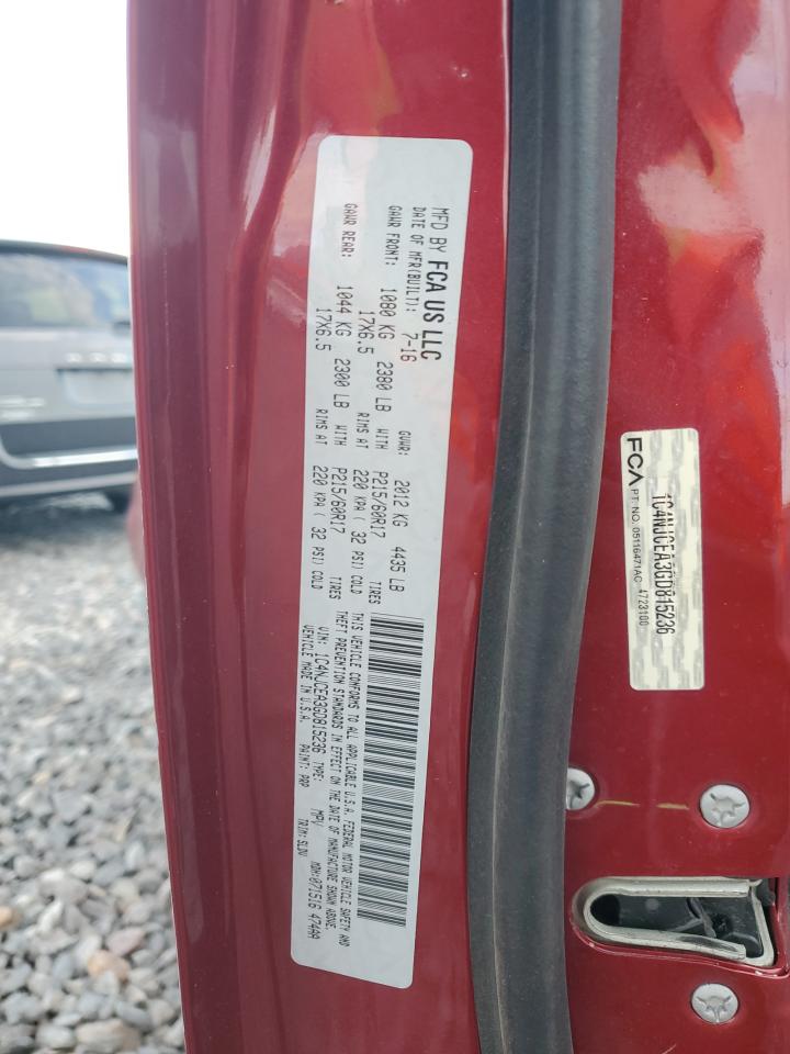 2016 Jeep Compass Latitude VIN: 1C4NJCEA3GD815236 Lot: 92428815