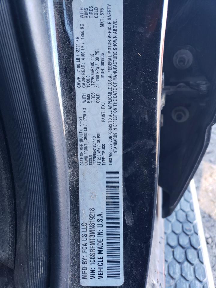 2021 Ram 1500 Big Horn/Lone Star VIN: 1C6SRFMT3MN819218 Lot: 93417055