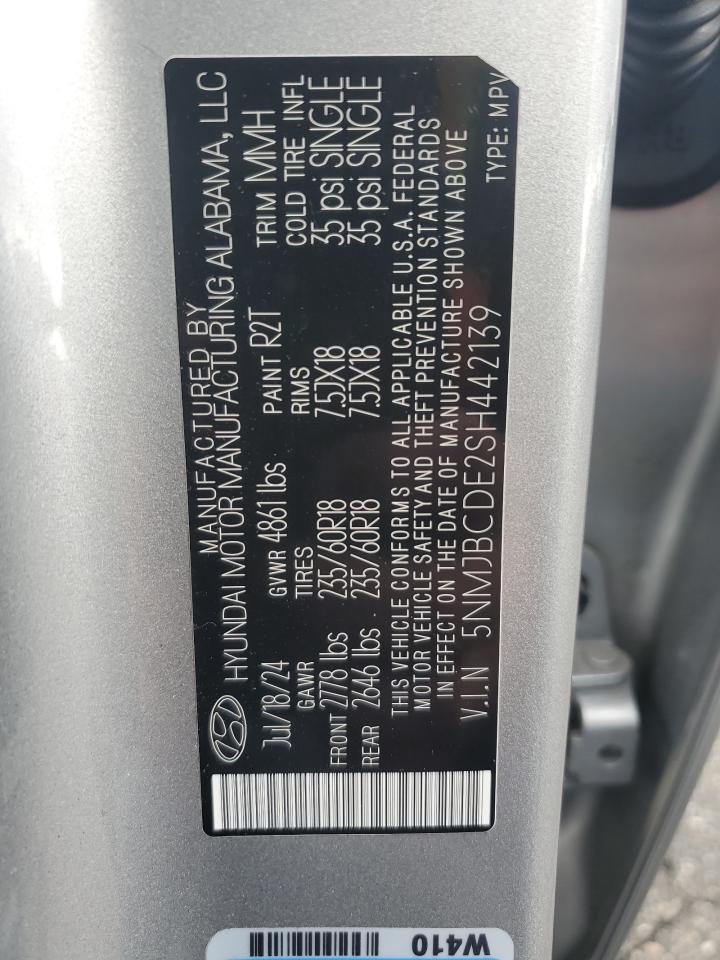 2025 Hyundai Tucson Sel VIN: 5NMJBCDE2SH442139 Lot: 92110805