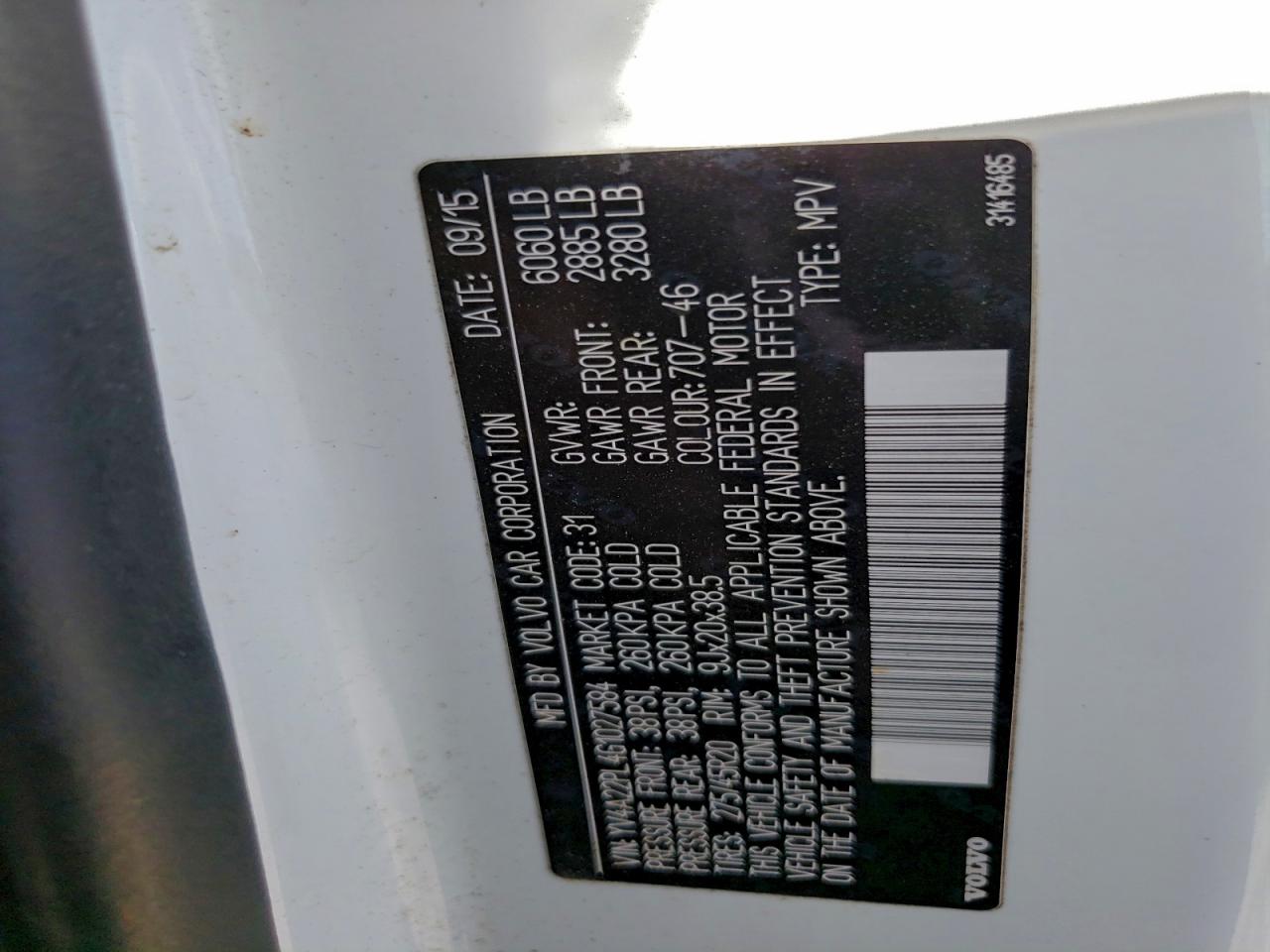 2016 Volvo Xc90 T6 VIN: YV4A22PL4G1027584 Lot: 94168855