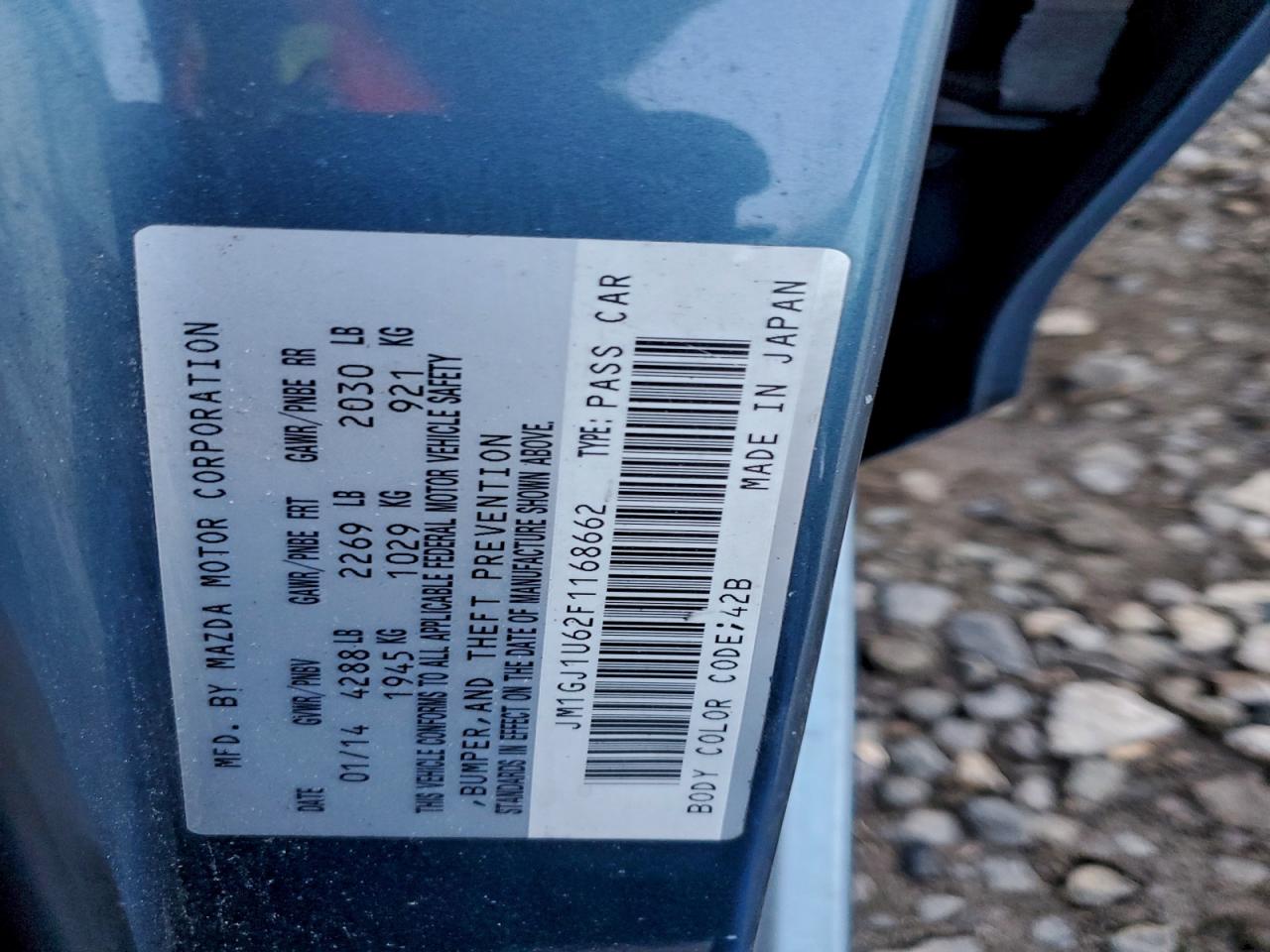 2015 Mazda 6 Sport VIN: JM1GJ1U62F1168662 Lot: 93778135