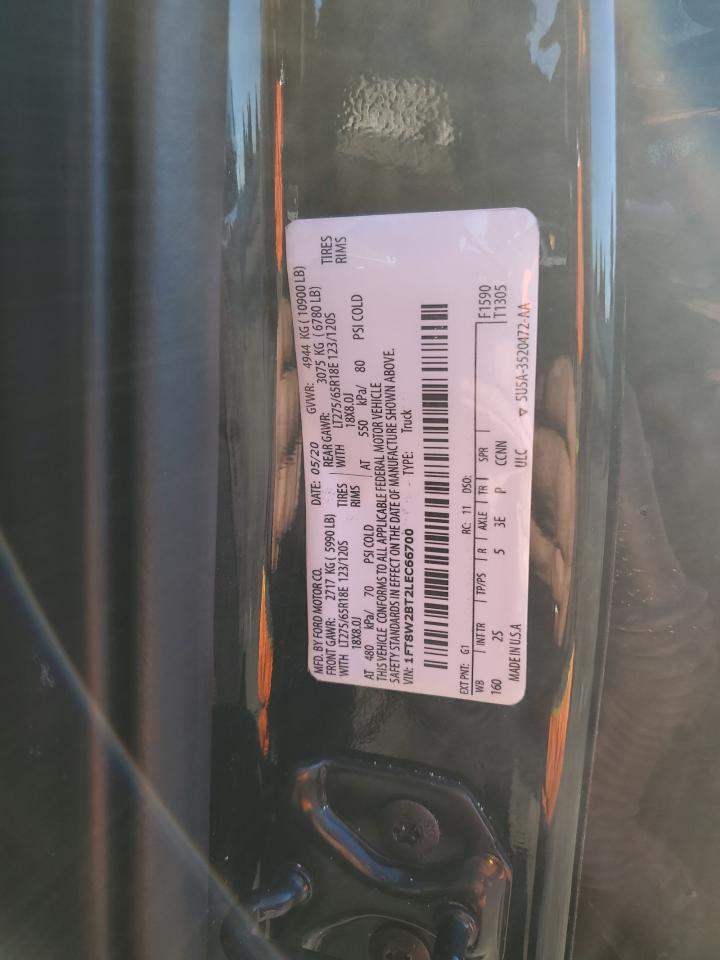 2020 Ford F250 Super Duty VIN: 1FT8W2BT4LED00278 Lot: 91308755