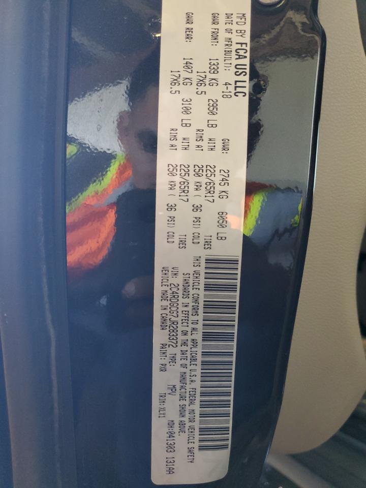 2018 Dodge Grand Caravan Sxt VIN: 2C4RDGCG7JR283372 Lot: 92472165