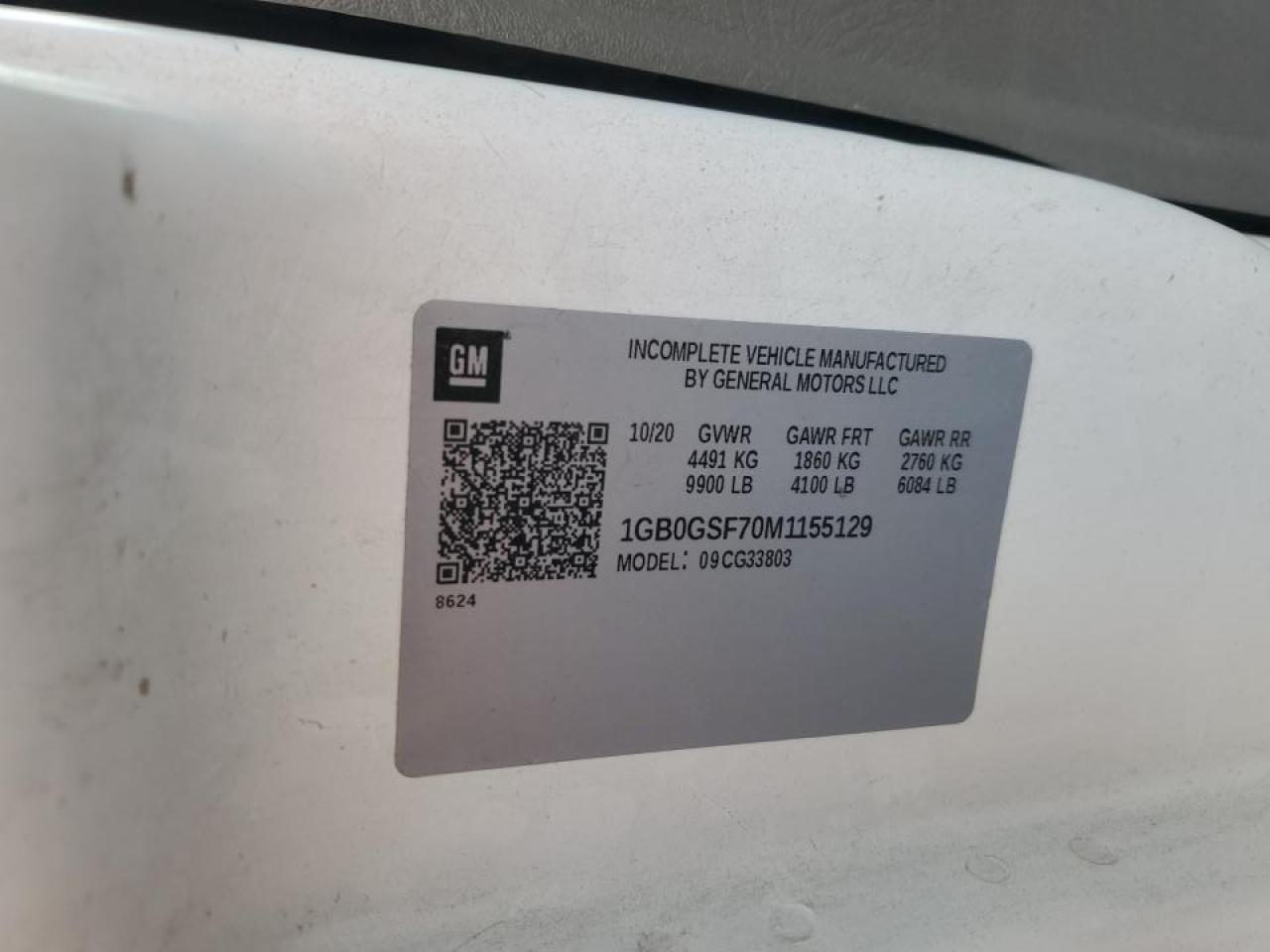 2021 Chevrolet Express Box Truck VIN: 1GB0GSF70M1155129 Lot: 92656465