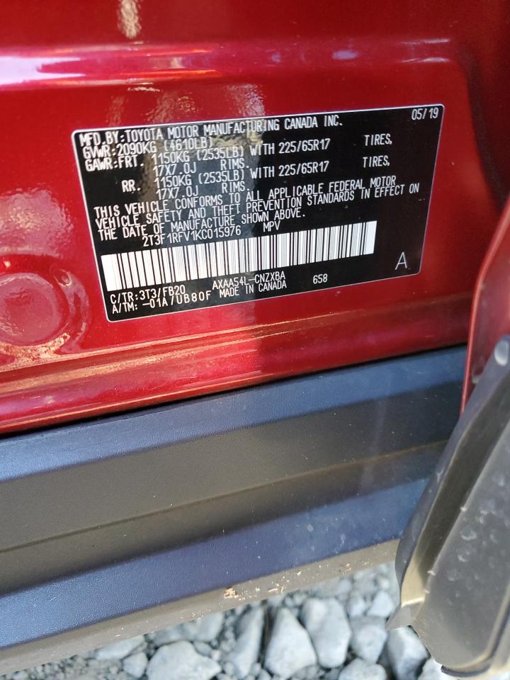 2019 Toyota Rav4 Le VIN: 2T3F1RFV1KC015976 Lot: 91471135