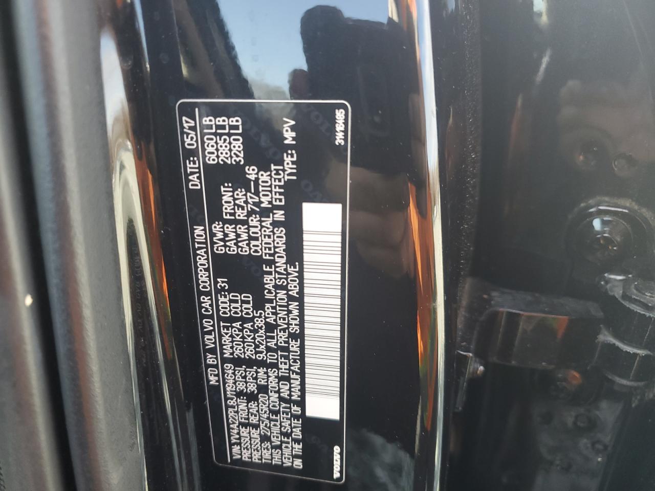 2018 Volvo Xc90 T6 VIN: YV4A22PL8J1194649 Lot: 93153795