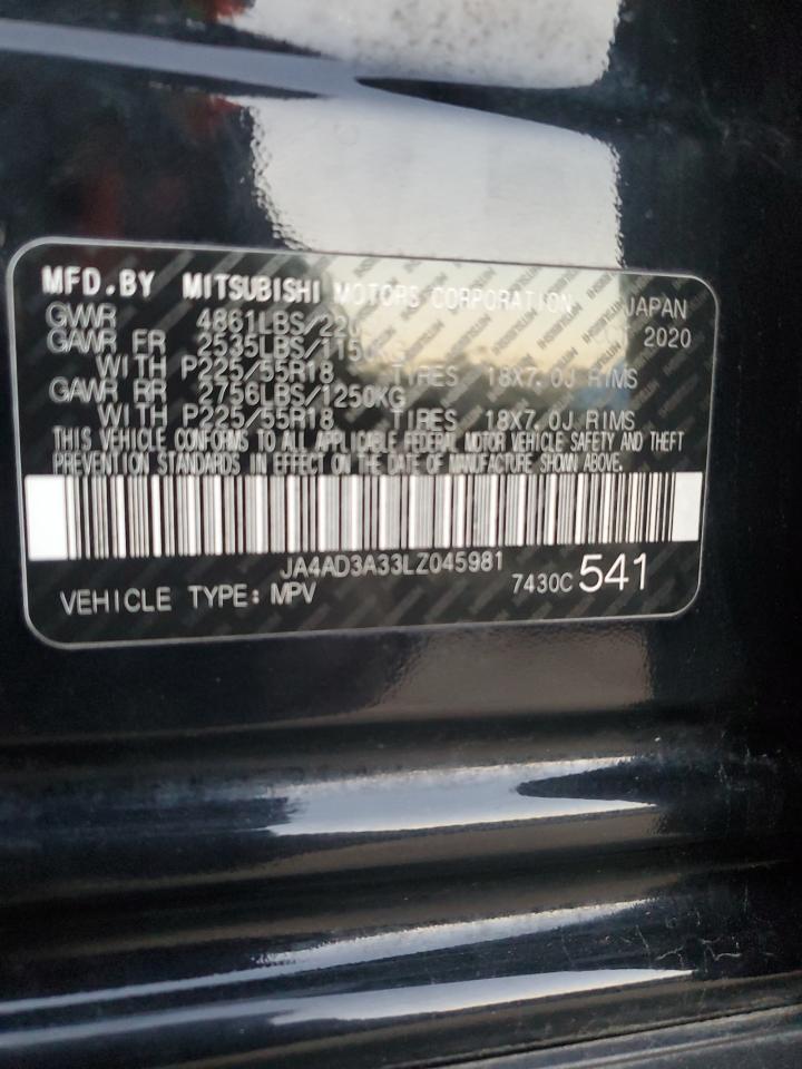 2020 Mitsubishi Outlander Se VIN: JA4AD3A33LZ045981 Lot: 91738555