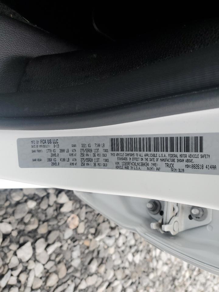 2020 Ram 1500 Limited VIN: 1C6SRFHTXLN138434 Lot: 92928875