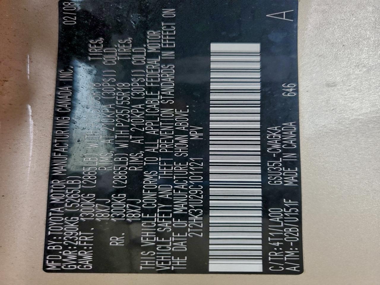 2009 Lexus Rx 350 VIN: 2T2HK31U29C101121 Lot: 94458785