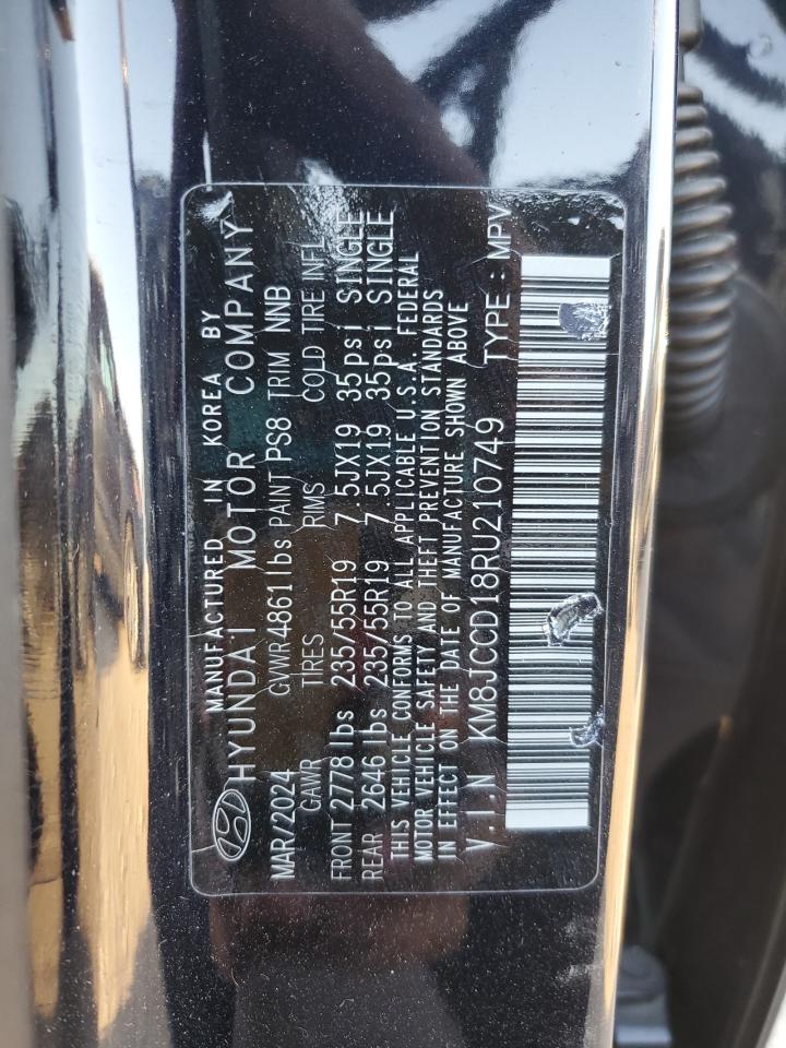 2024 Hyundai Tucson Sel Convenience VIN: KM8JCCD18RU210749 Lot: 92097485