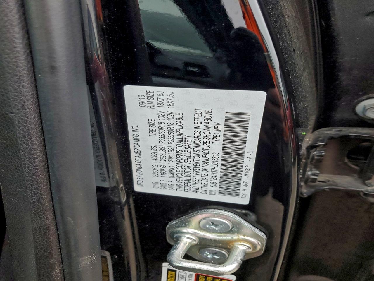 2017 Acura Rdx VIN: 5J8TB4H37HL018813 Lot: 93741745