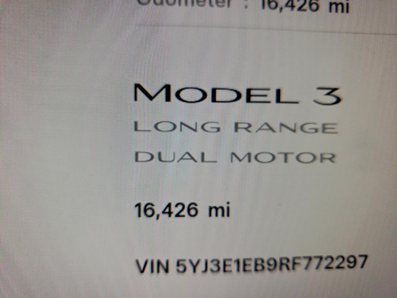 2024 Tesla Model 3 VIN: 5YJ3E1EB9RF772297 Lot: 92964285