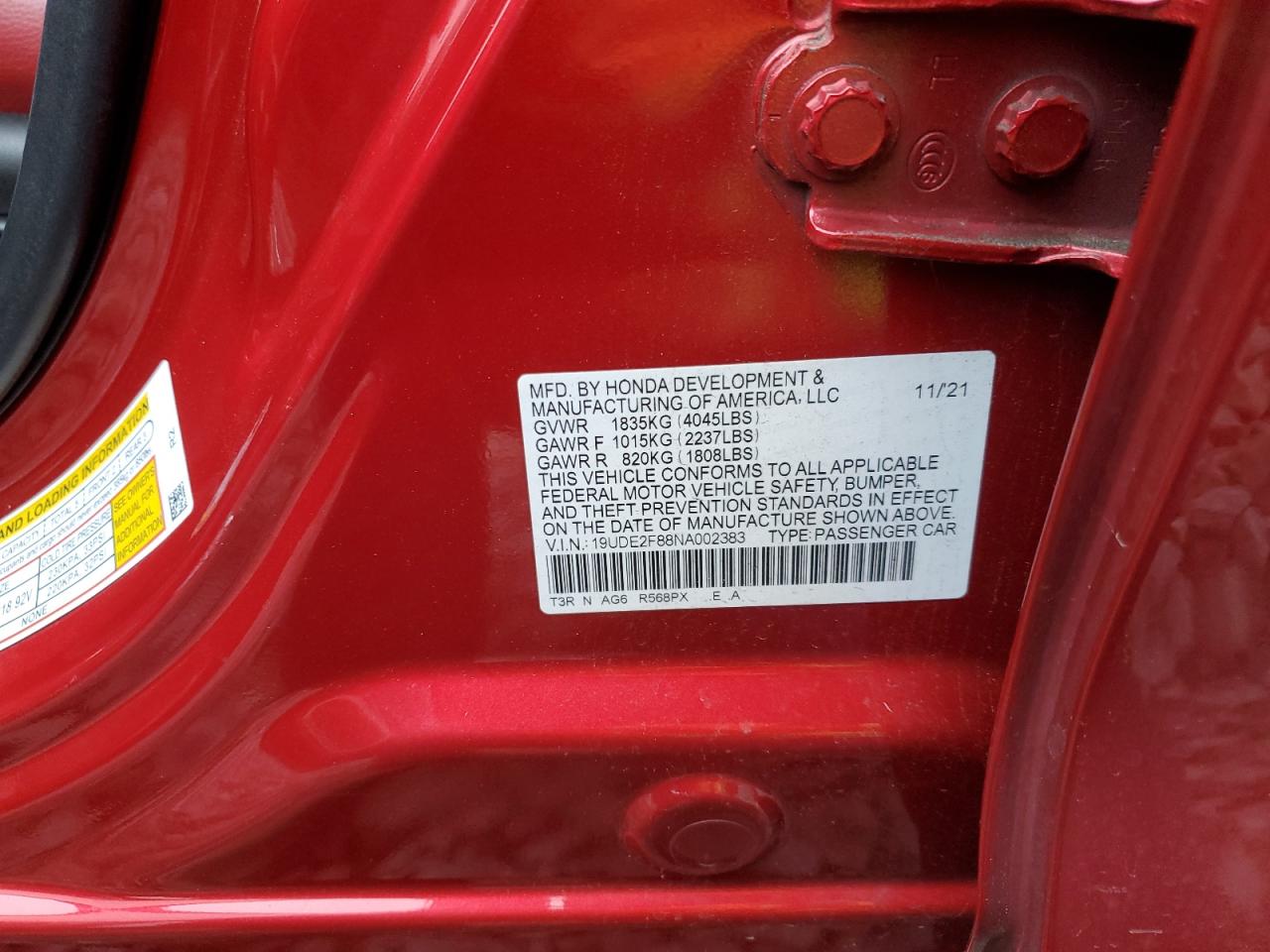 2022 Acura Ilx Premium A-Spec VIN: 19UDE2F88NA002383 Lot: 90567605