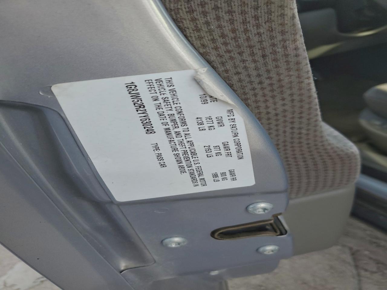 2000 Saturn Ls2 VIN: 1G8JW52R2YY630248 Lot: 94724635