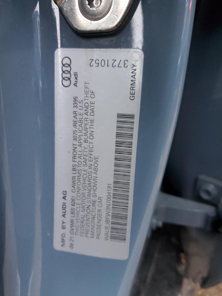 2022 Audi E-Tron Gt Prestige VIN: WAUEJBFW3N7004131 Lot: 92992305