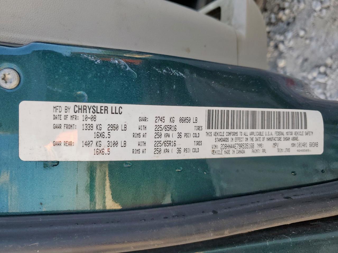 2009 Dodge Grand Caravan Se VIN: 2D8HN44E79R535168 Lot: 91615475