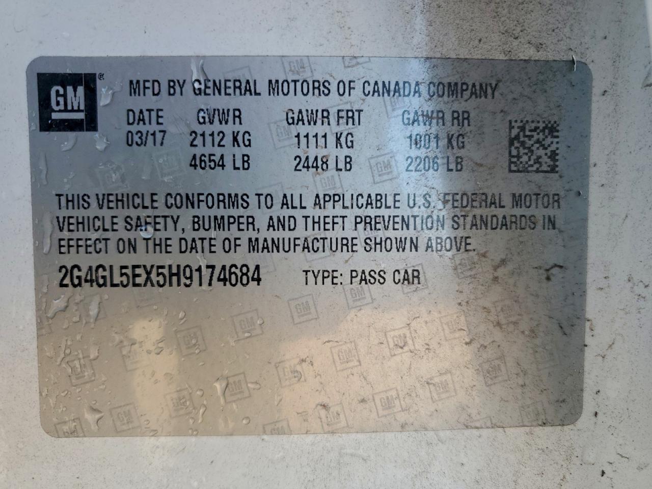 2017 Buick Regal Sport Touring VIN: 2G4GL5EX5H9174684 Lot: 94363055