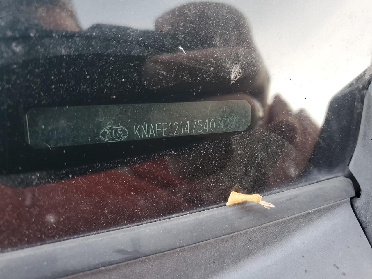 2007 Kia Spectra Ex VIN: KNAFE121475407000 Lot: 92720275