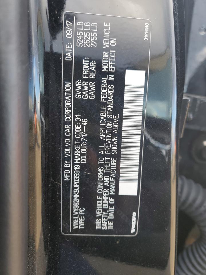 2018 Volvo S90 T5 Momentum VIN: LVY982MK9JP035919 Lot: 90339715