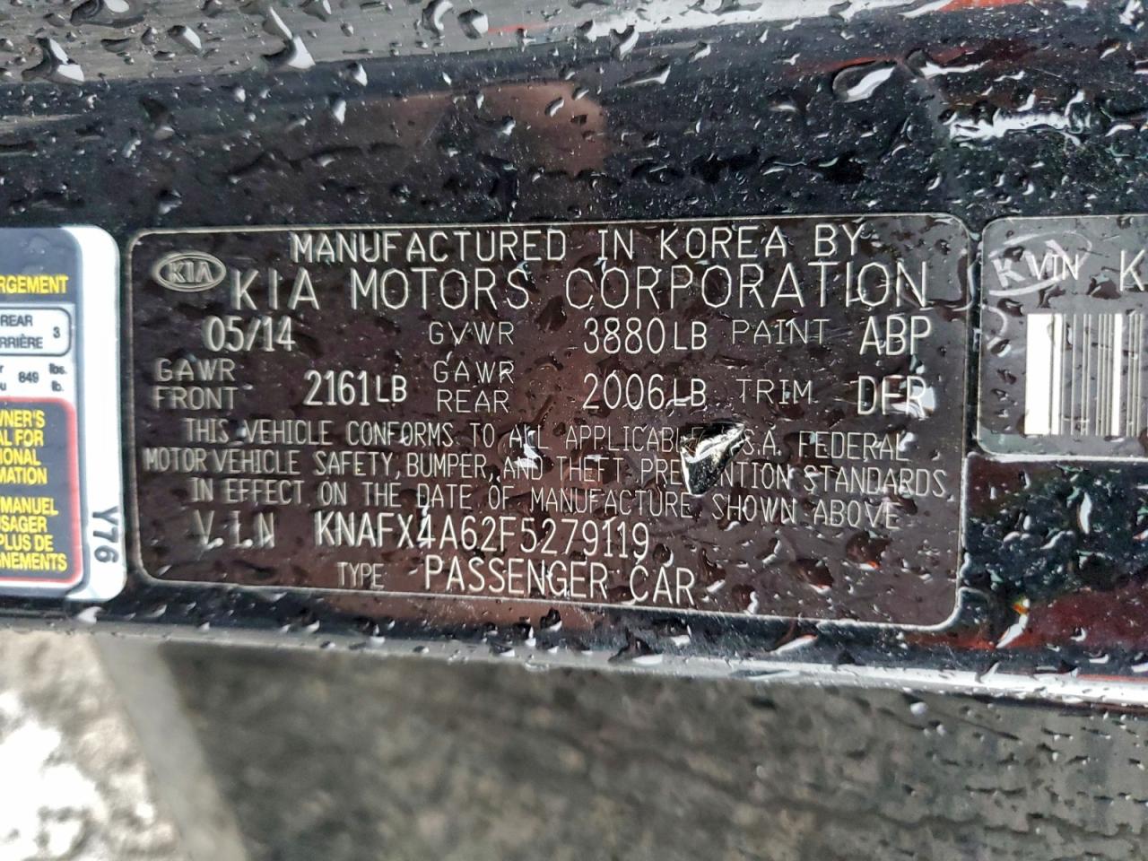 2015 Kia Forte Lx VIN: KNAFX4A62F5279119 Lot: 94306945