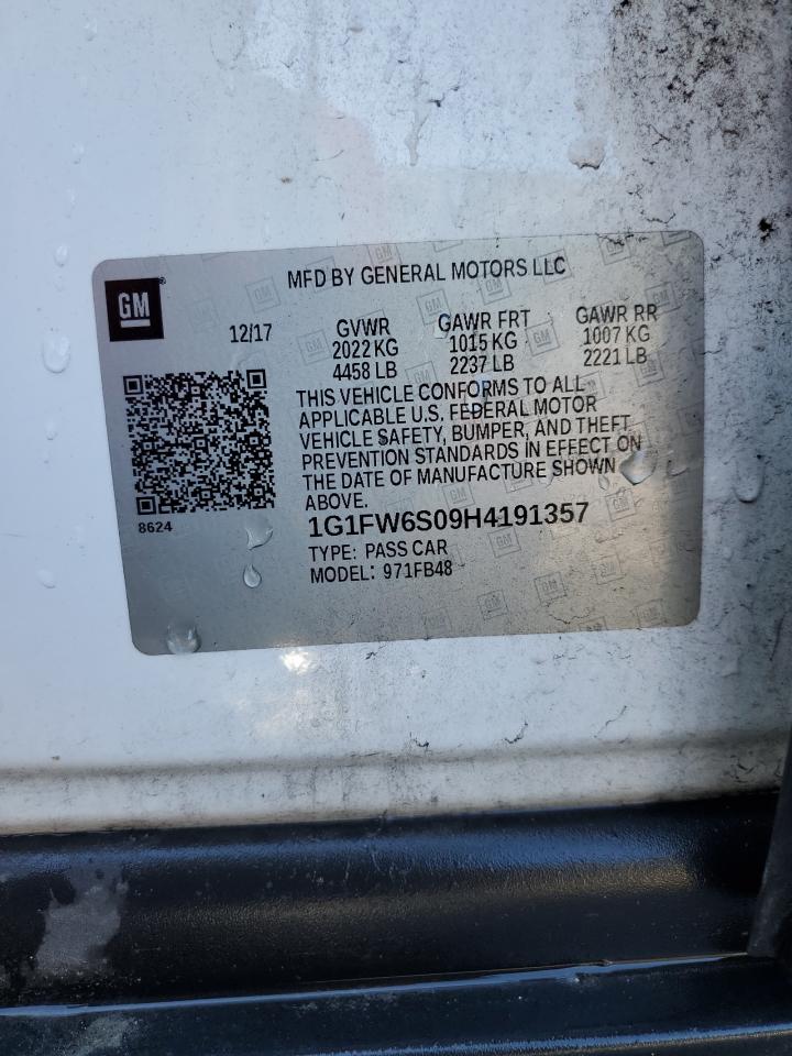 2017 Chevrolet Bolt Ev Lt VIN: 1G1FW6S09H4191357 Lot: 90978965