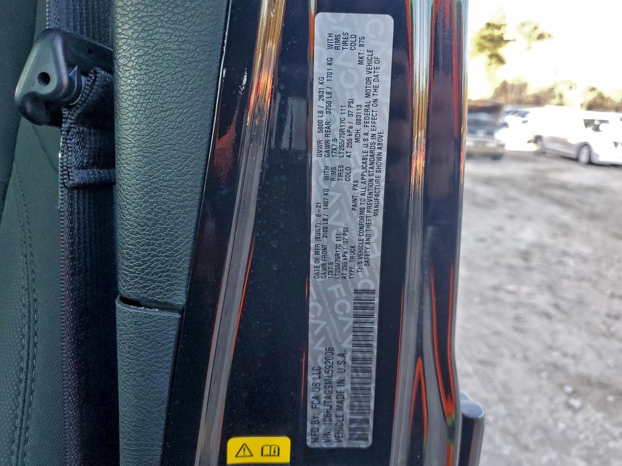 2021 Jeep Gladiator Sport VIN: 1C6HJTAG9ML592006 Lot: 94526115