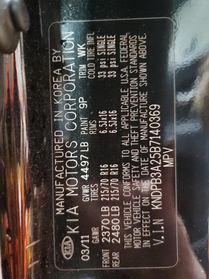 2011 Kia Sportage Lx VIN: KNDPB3A25B7140369 Lot: 92288165