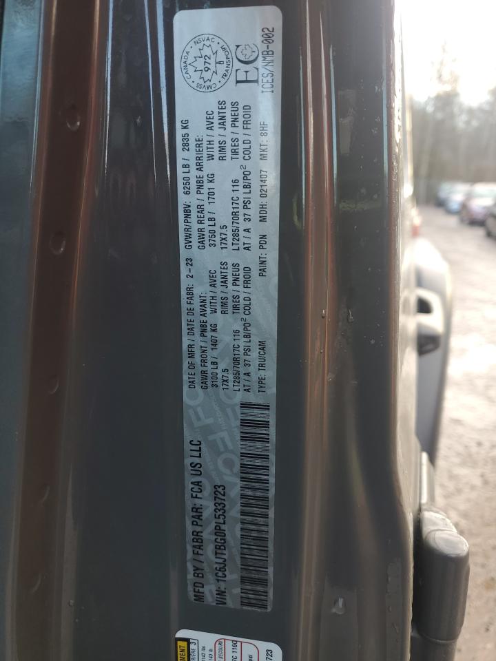 2023 Jeep Gladiator Rubicon VIN: 1C6JJTBG0PL533723 Lot: 85178105