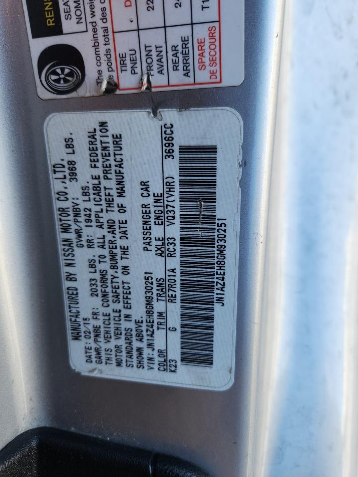 2016 Nissan 370Z Base VIN: JN1AZ4EH8GM930251 Lot: 92252325