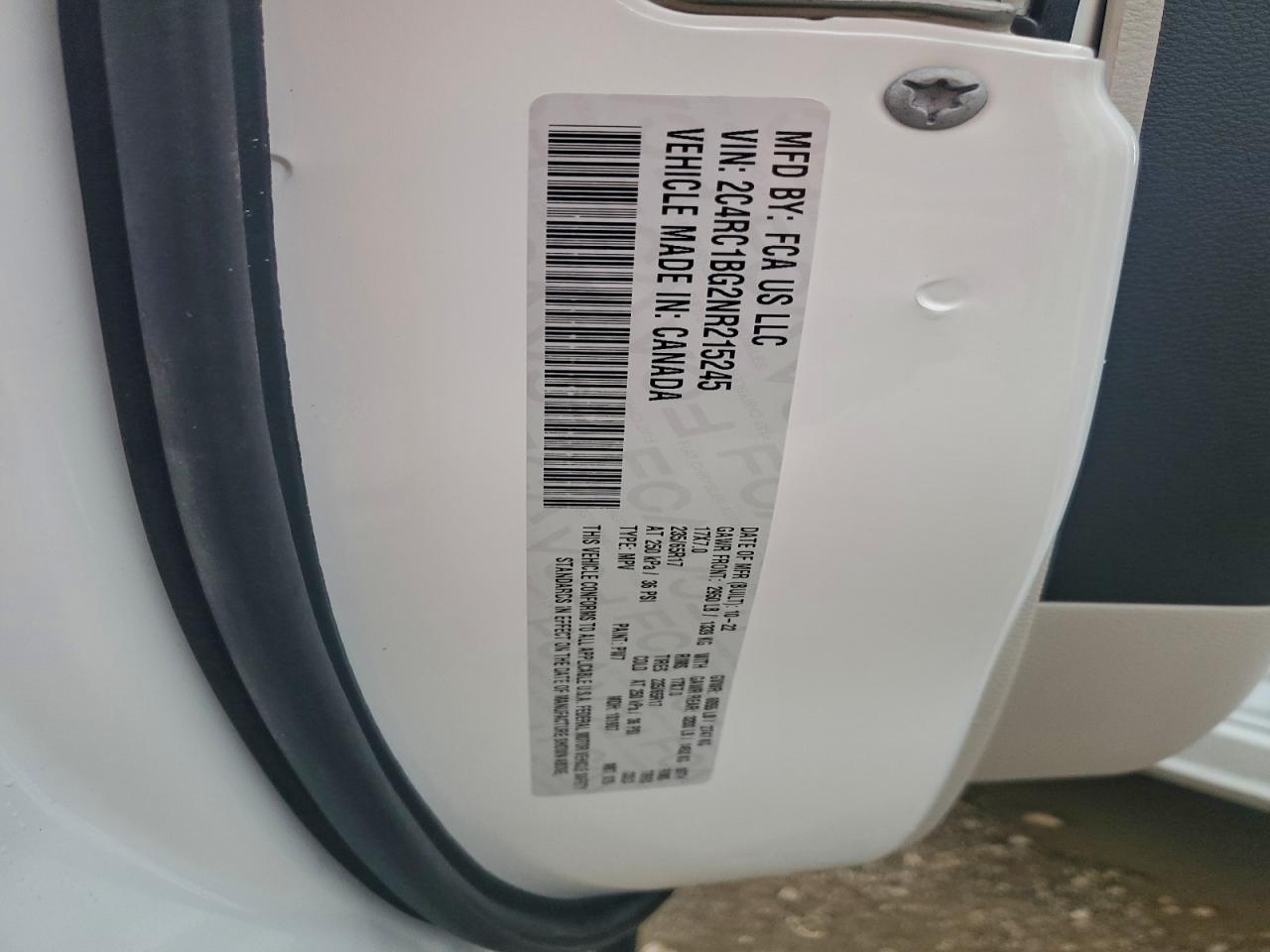 2022 Chrysler Pacifica Touring L VIN: 2C4RC1BG2NR215245 Lot: 93933105