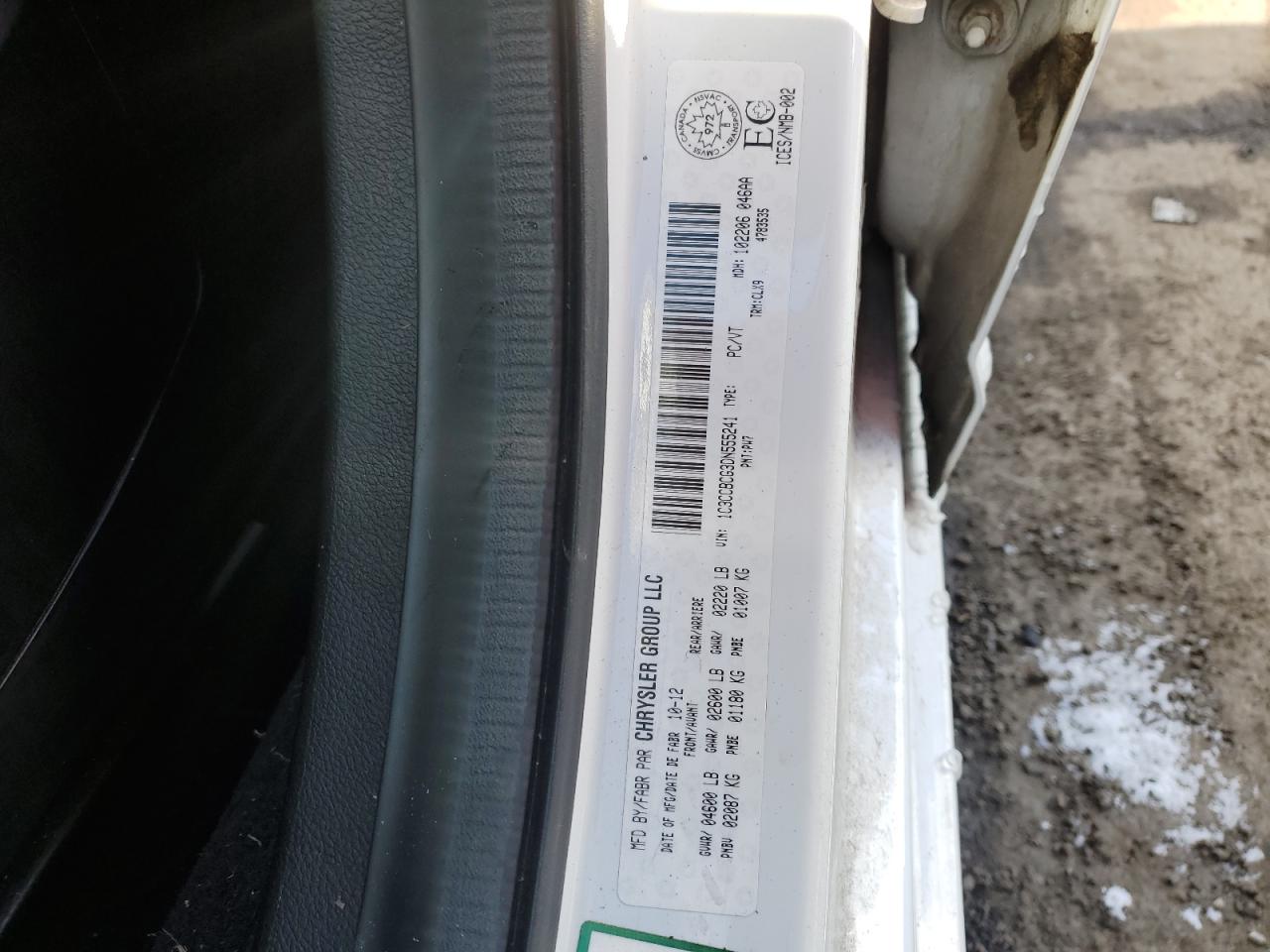 2013 Chrysler 200 Limited VIN: 1C3CCBCG3DN555241 Lot: 91962535