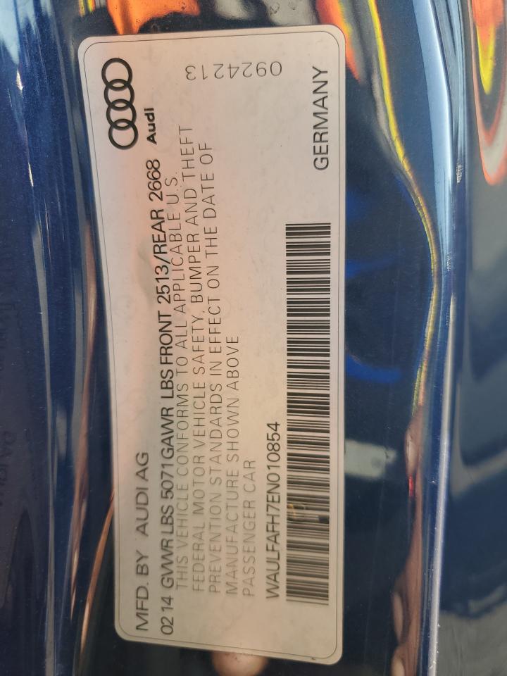 2014 Audi A5 Premium Plus VIN: WAULFAFH7EN010854 Lot: 92917495