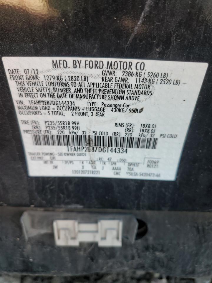 2013 Ford Taurus Sel VIN: 1FAHP2E87DG144334 Lot: 92418645