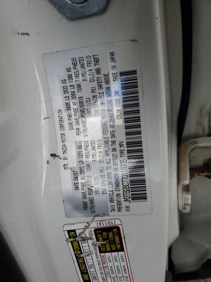 2007 Mazda Cx-9 VIN: JM3TB28C770118906 Lot: 91774985