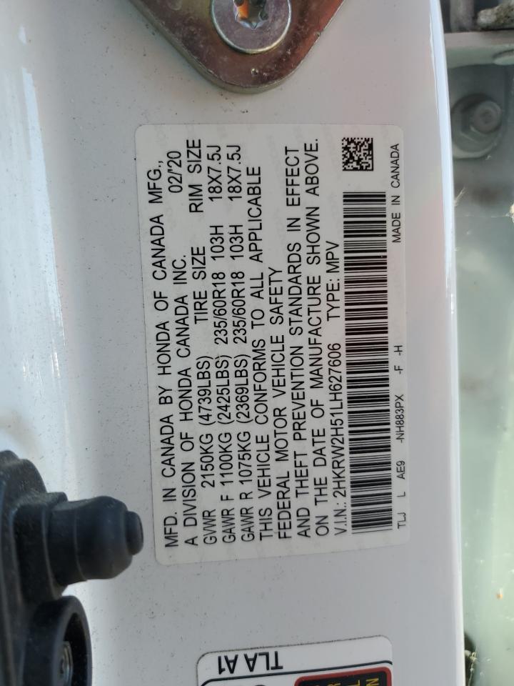 2020 Honda Cr-V Ex VIN: 2HKRW2H51LH627606 Lot: 91778955