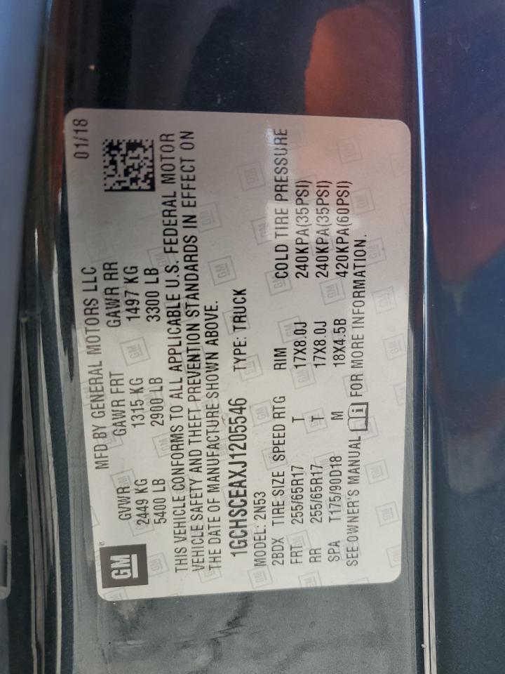 2018 Chevrolet Colorado Lt VIN: 1GCHSCEAXJ1205546 Lot: 92133585