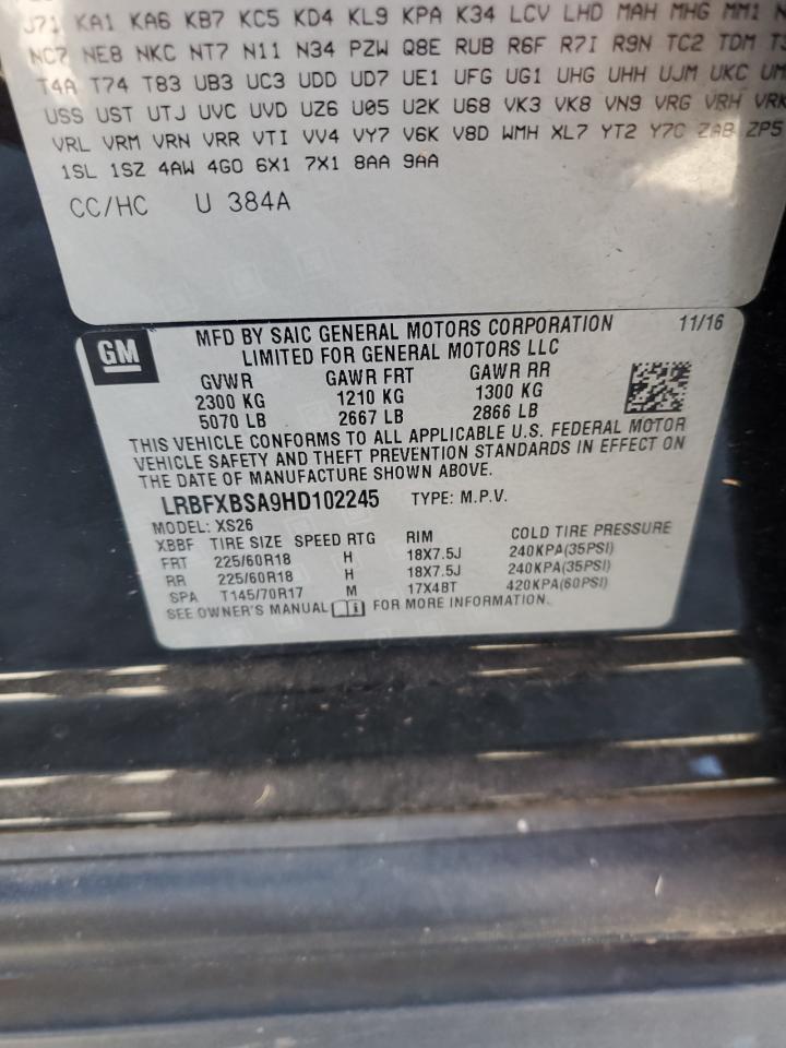 2017 Buick Envision Essence VIN: LRBFXBSA9HD102245 Lot: 92648425