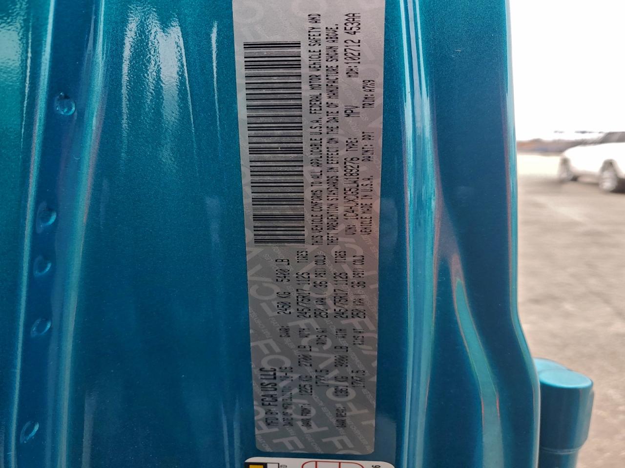 2020 Jeep Wrangler Unlimited Sport VIN: 1C4HJXDG5LW189276 Lot: 94592035